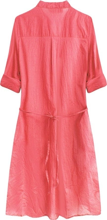 DŁUGA KOSZULA Z ZAKŁADKAMI KORALOWA (1032)