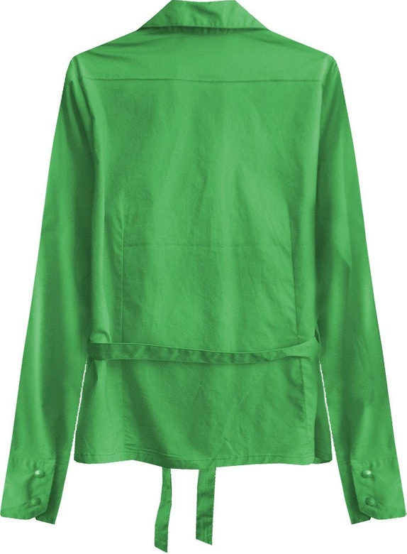 BAWEŁNIANA KOSZULA Z PASKIEM ZIELONA (1017)