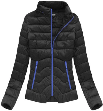 PIKOWANA KURTKA Z KAPTUREM CZARNA (7132)