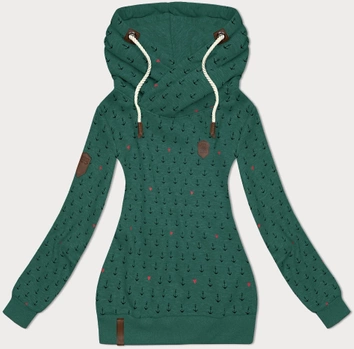 Wzorzysta bluza damska turkusowa (2304)