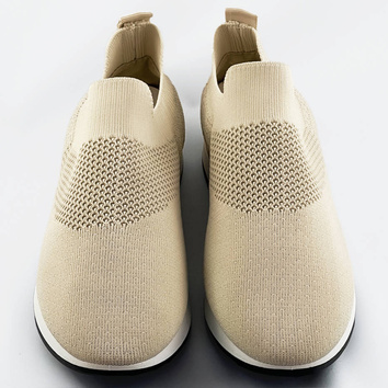 Wsuwane buty sportowe damskie beżowe (xa157)