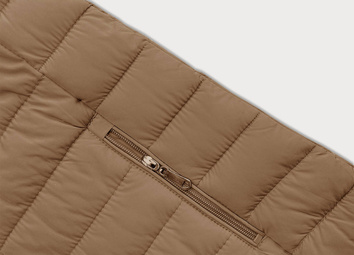 Przejściowa pikowana kurtka damska camel (16M9109-84)