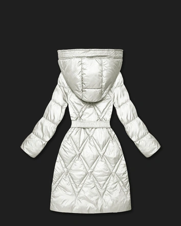 Pikowany płaszcz przejściowy z kapturem Goodlookin ecru (Y3-9215-12)