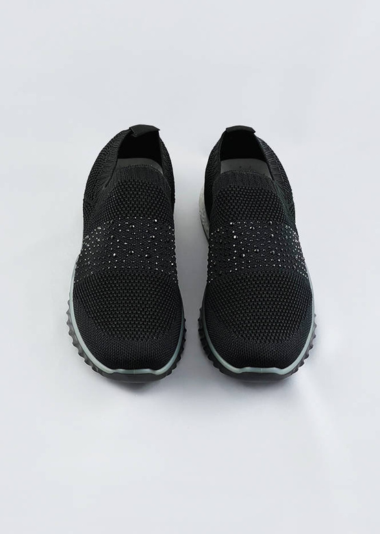Miękkie sportowe buty wsuwane damskie czarne (bs1905-sp)