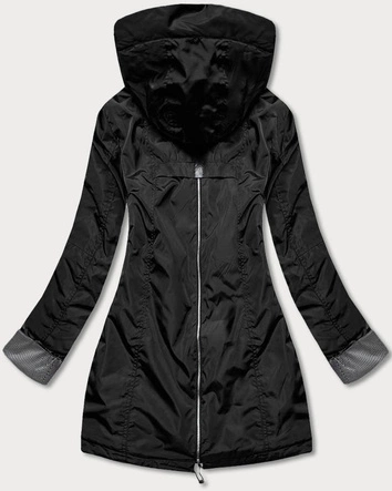 Kurtka damska z ozdobnymi mankietami czarna (br8079-1)