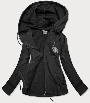 NARZUTKA BAWEŁNIANA Z NADRUKIEM ŻURAW CZARNA (58079)