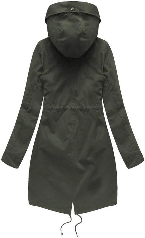 Zimowa damska parka z podpinką i kapturem army (7626)