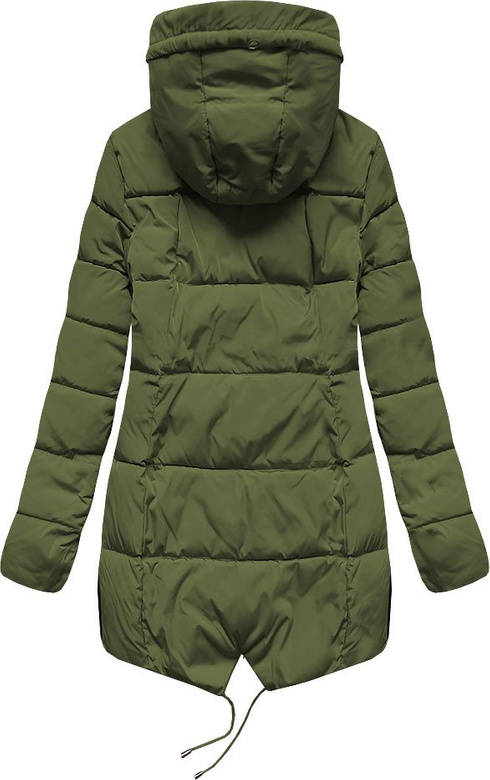 PIKOWANA KURTKA Z KAPTUREM KHAKI (X857X)