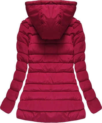 PIKOWANA KURTKA Z KAPTUREM CZERWONA (7674)