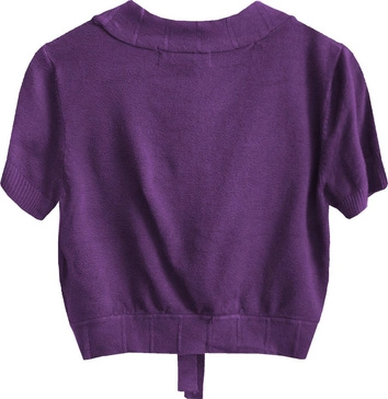 KRÓTKI WIĄZANY SWETEREK FIOLETOWY (1194)