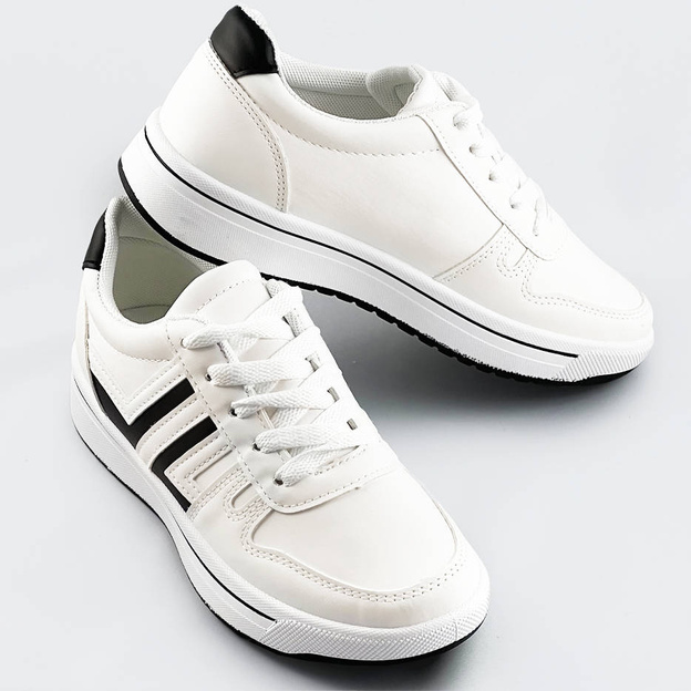 Sportowe buty damskie biało-czarne (ad-587)