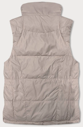 Dwustronna kamizelka damska ciemny beż (2383-1)