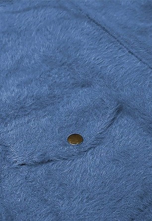 Krótka wełniana kurtka alpaka niebieska (553)