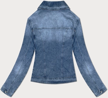 Prosta damska kurtka dżinsowa niebieska (DL2249L)