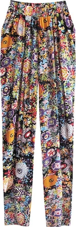 LUŹNE SPODNIE Z MARSZCZONĄ TALIĄ POMARAŃCZOWE (9221)