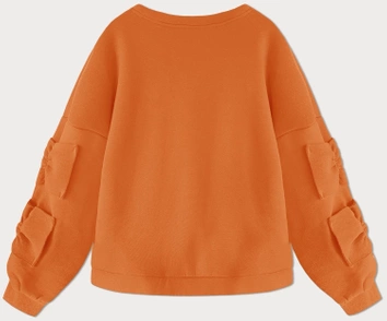 Ciepła bluza damska z kokardkami pomarańczowa (23999)