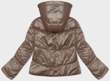 Krótka kurtka damska z odpinanym kapturem S'West karmelowa (B8228-101)