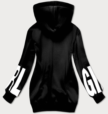 Bluza dresowa damska z nadrukiem czarna (26034)