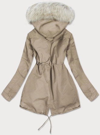 DAMSKA PARKA ZIMOWA Z PODPINKĄ BEŻOWA  (GWW1996)