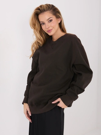 Bawełniana damska bluza basic Goodlookin ciemny brąz (A1047)