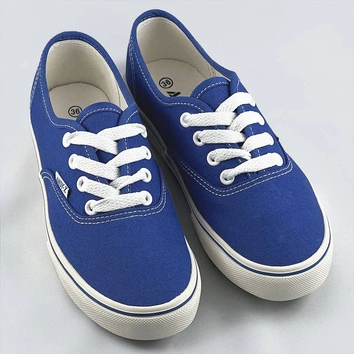 Sznurowane tenisówki damskie chabrowe (a8865)