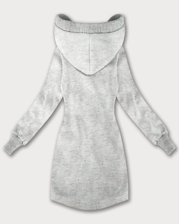 Damska bluza ze swetrowymi wstawkami LHD jasny szary (AMG-172A)