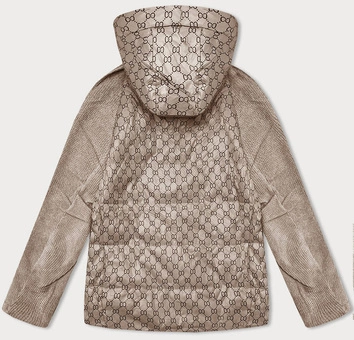 Oversizowa kurtka przejściowa z łączonych materiałów Vaston camel (F-23729-2#)