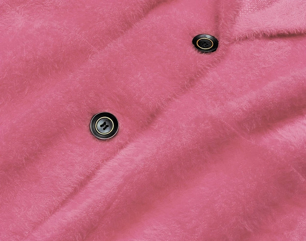 Krótka wełniana narzutka alpaka łososiowa (7108-1)