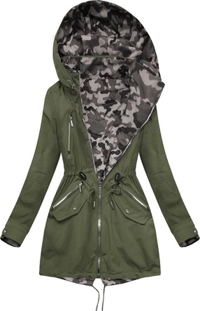 DWUSTRONNA PARKA Z KAPTUREM ARMY-MORO (W306BIG)