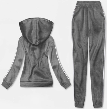Dres damski - krótka bluza + spodnie ciemny szary (YP-1107)