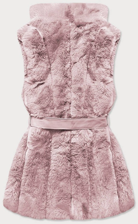 KAMIZELKA ZE SZTUCZNEGO FUTRA PUDROWY RÓŻ (BR9598-51)