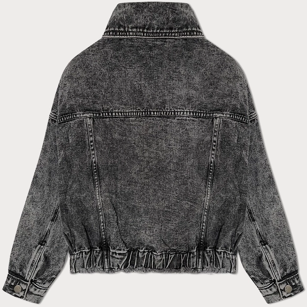 Jeansowa damska kurtka oversize czarna (POP7115K-POP7106K)
