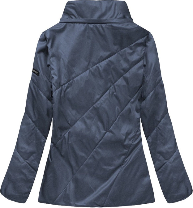 PIKOWANA KURTKA Z KAPTUREM NIEBIESKA (B9516)