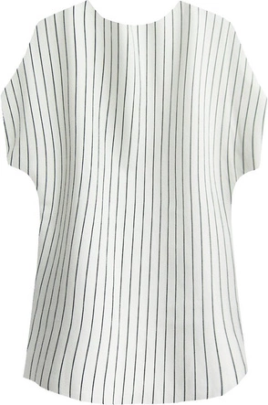 BLUZKA W PASKI Z NADRUKIEM BIAŁO-CZARNA (421ART)