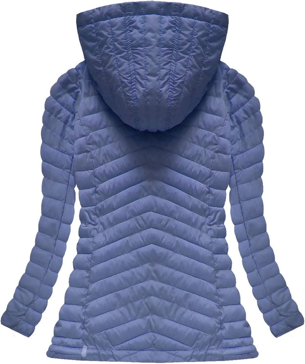 PIKOWANA KURTKA Z KAPTUREM NIEBIESKA (W564)