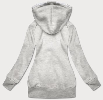 DAMSKA BLUZA DRESOWA Z KONTRASTOWYM ZAMKIEM SZARA (AMG837A)