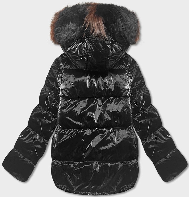 DWUSTRONNA KURTKA OVERSIZE CZARNO-BRĄZOWA (H-1080-01)