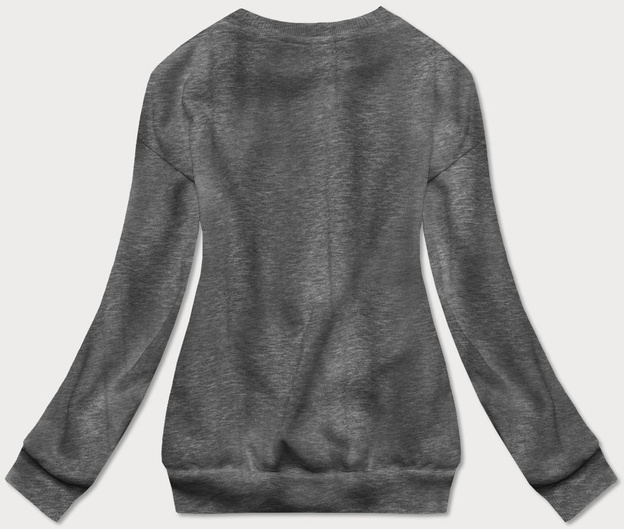 Bluza dresowa damska z nadrukiem ciemnoszara (26005)