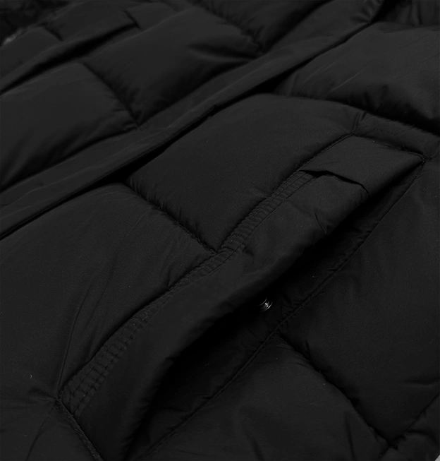 Zimowa kurtka damska z kapturem Glakate czarna (LU-238001B#)