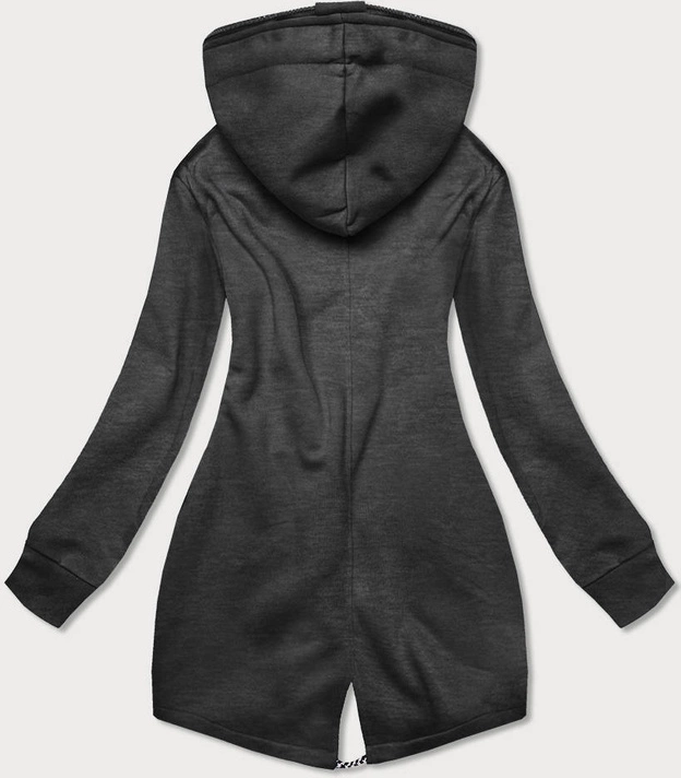 DŁUGA DAMSKA BLUZA SPORTOWA GRAFITOWA (AMG816)