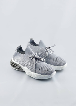 Ażurowe sneakersy damskie szare (jy21-2)