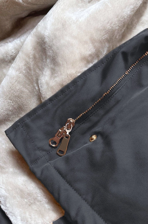 DAMSKA PARKA ZIMOWA NA FUTERKU GRANATOWA (B508)