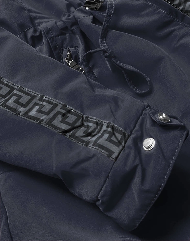 Dwustronna kurtka damska granatowo- grafitowa (w555)