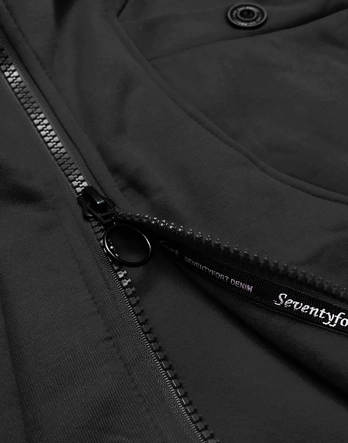 DŁUGA DAMSKA BLUZA SPORTOWA CZARNA (AMG816)