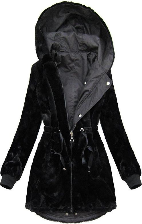 DAMSKA DWUSTRONNA PARKA ZIMOWA GRAFITOWA (A623)