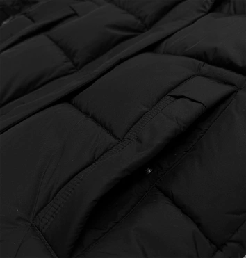 Zimowa kurtka damska z kapturem Glakate czarna (LU-238001B#)