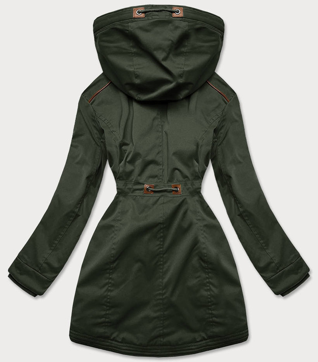 ZIMOWA PARKA DAMSKA Z WSTAWKAMI Z EKOSKÓRY ARMY (M-21A93)
