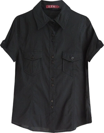 KOSZULA Z KRÓTKIM RĘKAWEM CZARNA (2016)