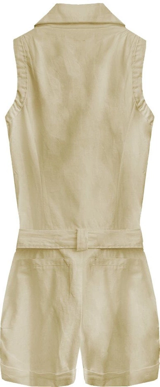 KRÓTKI KOMBINEZON Z LNU I BAWEŁNY BEŻOWY (1601)