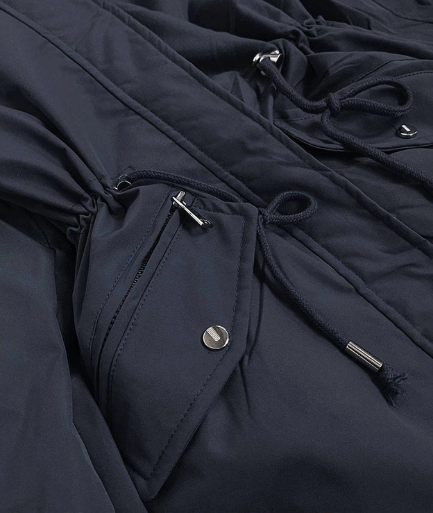 DWUSTRONNA KURTKA DAMSKA GRANATOWO-BIAŁA (XW503BIGX)